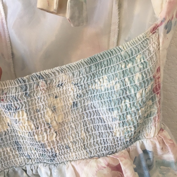 🍭VTG 80s new romantic floral tiered ruffle dress - Picture 7 of 12